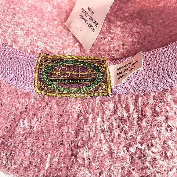 Scala Dusty Rose Chenille Bucket Hat OS - Picture 6 of 7